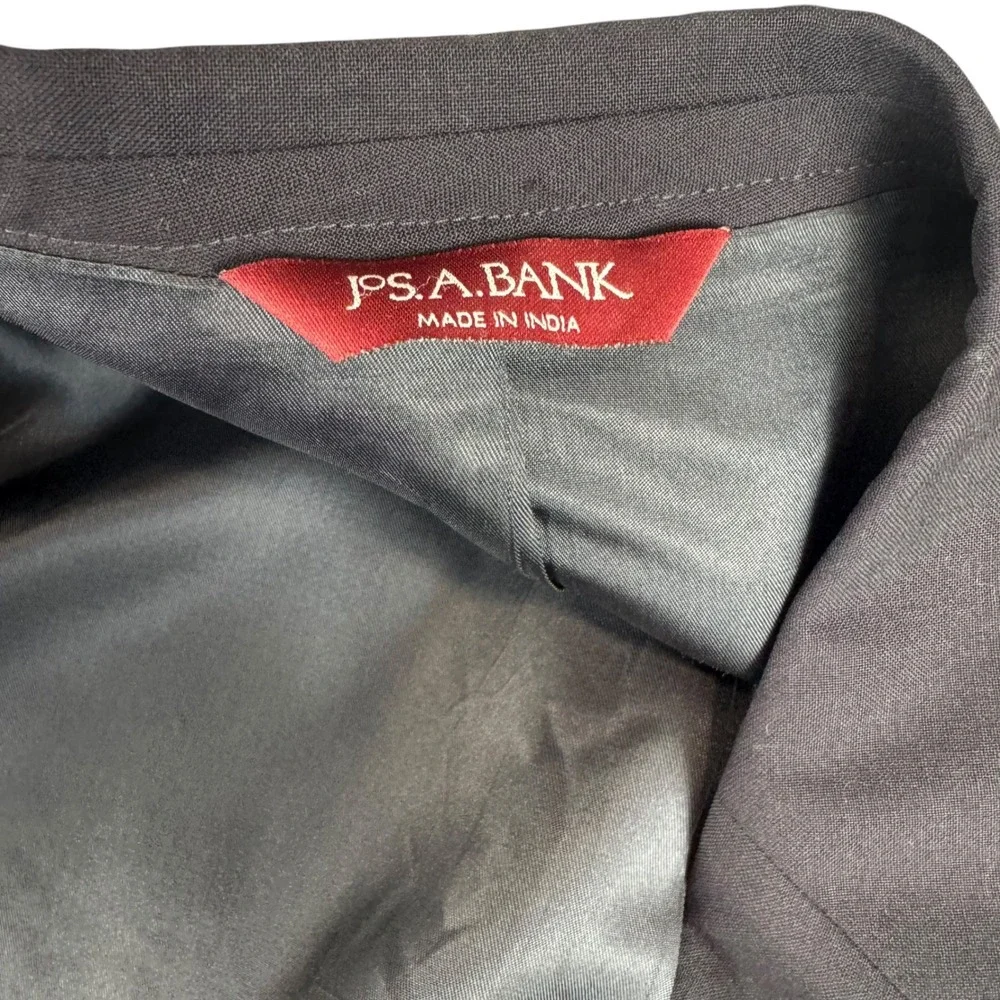 Jos. A. Bank Men 44R Blazer Navy Blue 100% Wool 2-Button Suit Jacket Single Vent